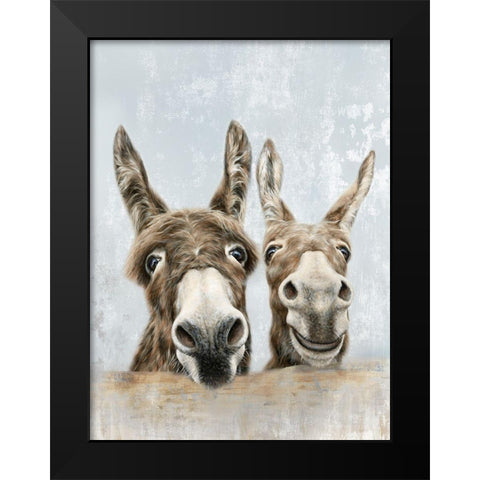The Donkeys  Black Modern Wood Framed Art Print by Perejogina, Dina
