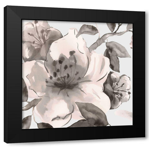 Free Blooms I Black Modern Wood Framed Art Print by Watts, Eva