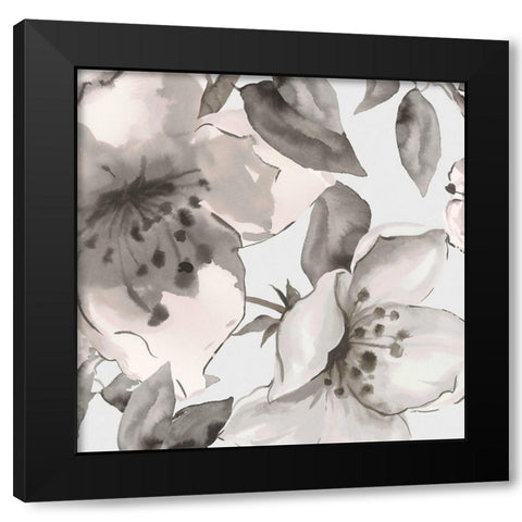 Free Blooms II Black Modern Wood Framed Art Print by Watts, Eva