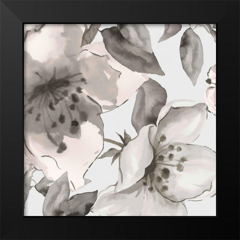 Free Blooms II Black Modern Wood Framed Art Print by Watts, Eva