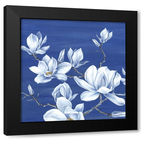 Blooming Magnolias I Black Modern Wood Framed Art Print by Watts, Eva