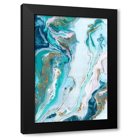 Marble Petroleum II Black Modern Wood Framed Art Print with Double Matting by Watts, Eva
