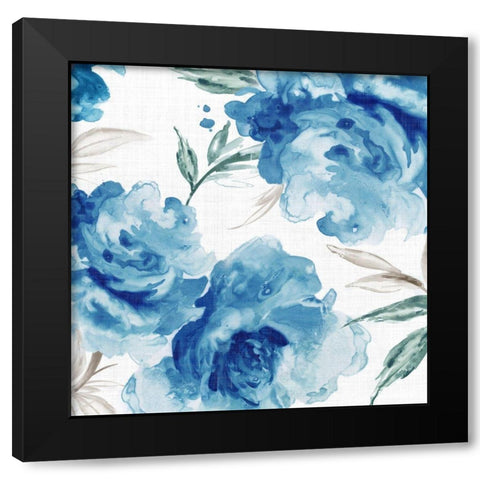 Imogen II Indigo Version Black Modern Wood Framed Art Print with Double Matting by Watts, Eva