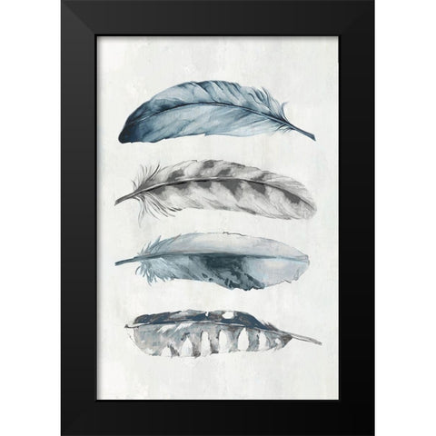 Indgio Feathers I Black Modern Wood Framed Art Print by Watts, Eva
