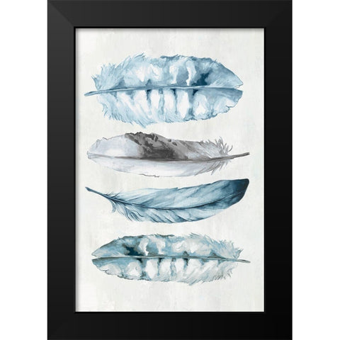 Indgio Feathers II Black Modern Wood Framed Art Print by Watts, Eva