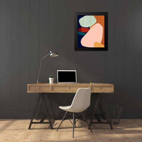 Stacking Pebbles II Black Modern Wood Framed Art Print by Watts, Eva