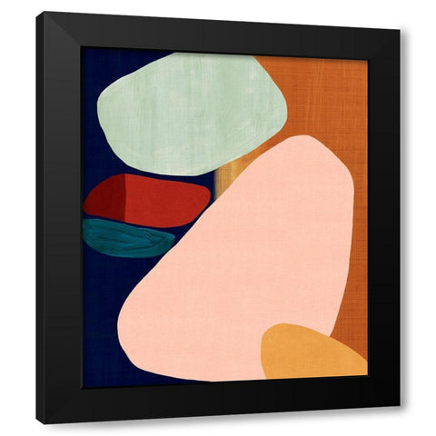 Stacking Pebbles II Black Modern Wood Framed Art Print by Watts, Eva