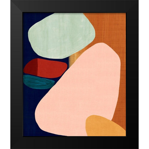 Stacking Pebbles II Black Modern Wood Framed Art Print by Watts, Eva