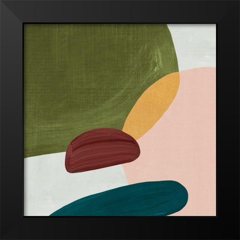 Pink Pebbles II Black Modern Wood Framed Art Print by Watts, Eva