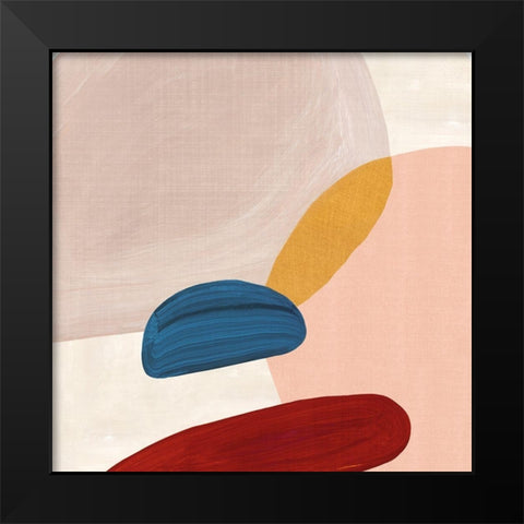 Pink Pebbles II Black Modern Wood Framed Art Print by Watts, Eva