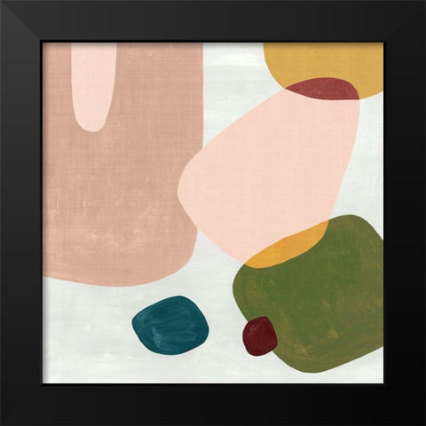 Pink Pebbles III Black Modern Wood Framed Art Print by Watts, Eva