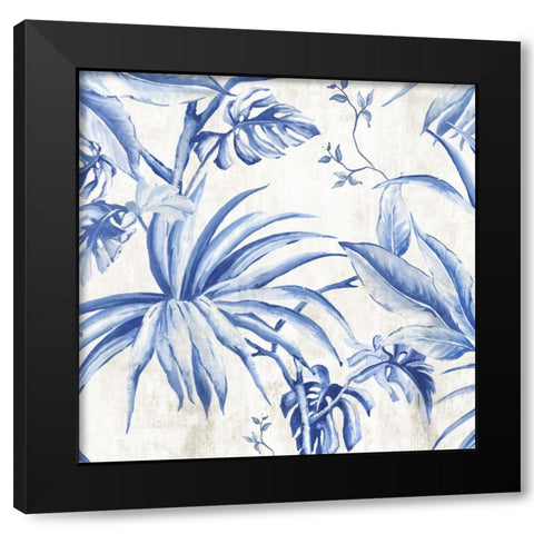 Palms Toile I Black Modern Wood Framed Art Print by Watts, Eva