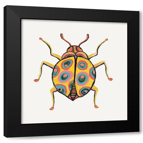 Golden Beetle Black Modern Wood Framed Art Print by Watts, Eva