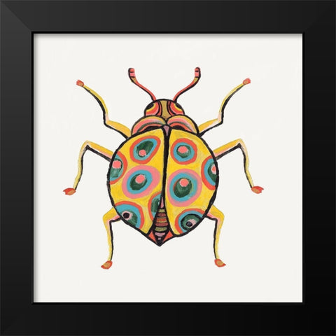 Golden Beetle Black Modern Wood Framed Art Print by Watts, Eva