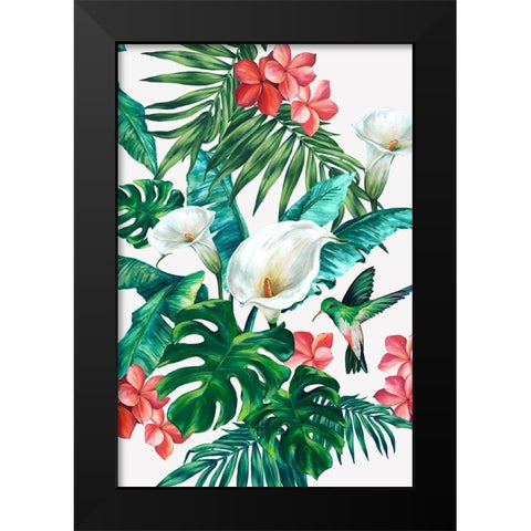 White Lillies Black Modern Wood Framed Art Print by Watts, Eva