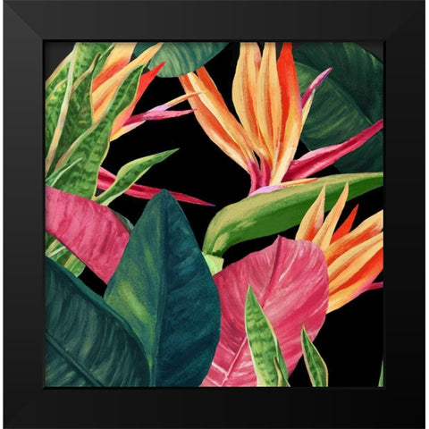 Green Palms Black Modern Wood Framed Art Print by Watts, Eva