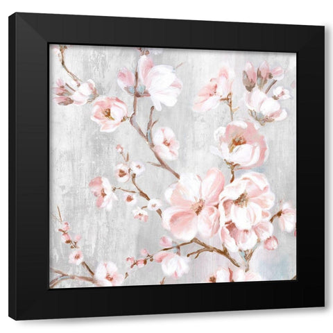 Spring Cherry Blossoms III Black Modern Wood Framed Art Print by Watts, Eva