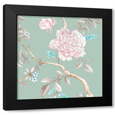 Oriental Garden II Black Modern Wood Framed Art Print by Watts, Eva