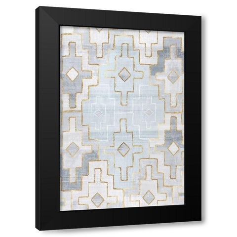 Silver Blue II Black Modern Wood Framed Art Print by Watts, Eva