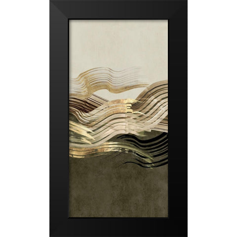 Waves of Sage I Black Modern Wood Framed Art Print by Watts, Eva