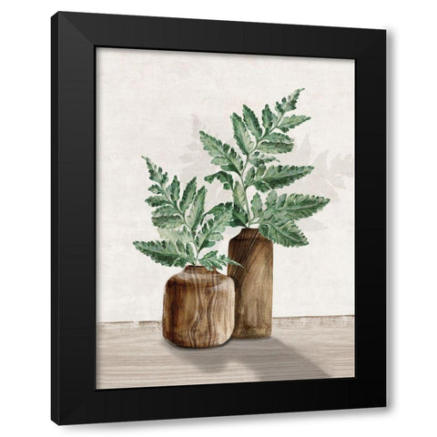 Fern and Wood II Black Modern Wood Framed Art Print by Watts, Eva