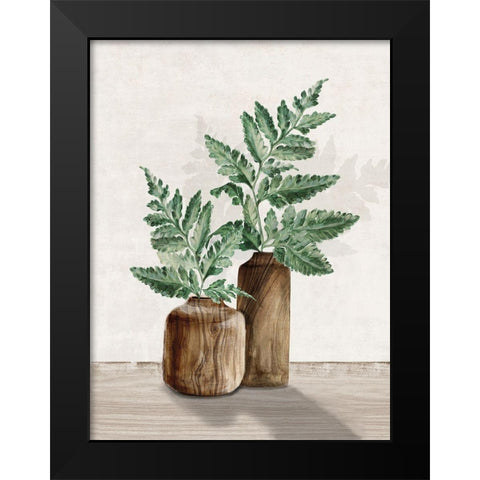 Fern and Wood II Black Modern Wood Framed Art Print by Watts, Eva