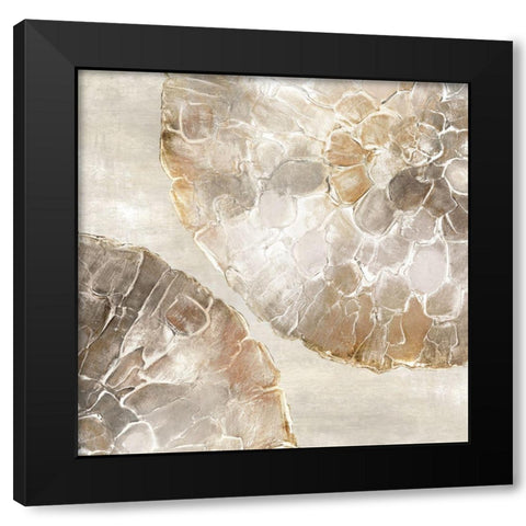 Golden Medallions II Black Modern Wood Framed Art Print with Double Matting by Watts, Eva