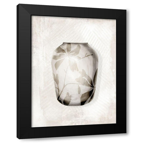 Neutral Vase II Black Modern Wood Framed Art Print with Double Matting by Watts, Eva