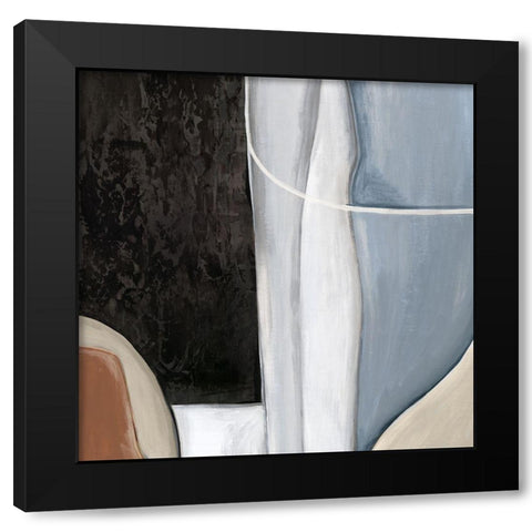 Blue Match II Black Modern Wood Framed Art Print with Double Matting by Watts, Eva