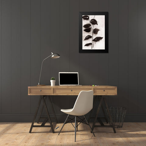 Leaves I Black Modern Wood Framed Art Print by Watts, Eva