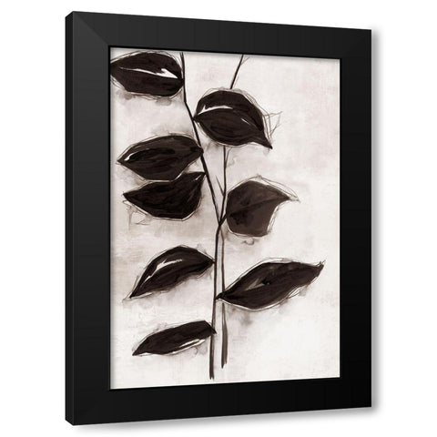 Leaves I Black Modern Wood Framed Art Print by Watts, Eva