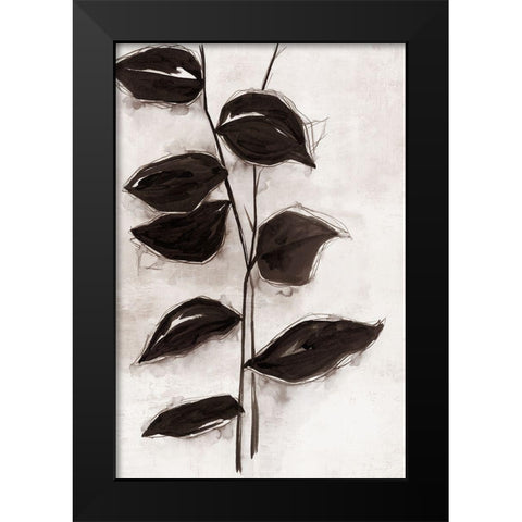 Leaves I Black Modern Wood Framed Art Print by Watts, Eva