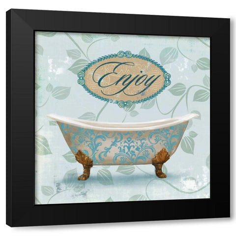 Enjoy Bath Black Modern Wood Framed Art Print with Double Matting by Fontaine, Drako