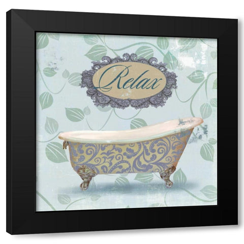 Relax Bath Black Modern Wood Framed Art Print with Double Matting by Fontaine, Drako