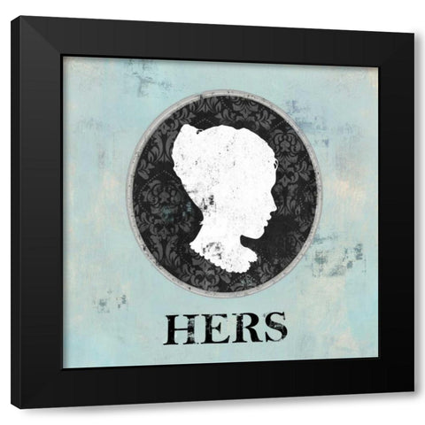 Hers Cameo Black Modern Wood Framed Art Print with Double Matting by Fontaine, Drako