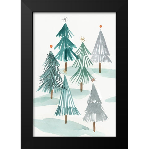 Ornament Tree II Black Modern Wood Framed Art Print by PI Studio