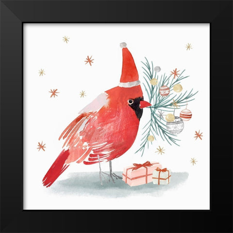 Red Cardinal I Black Modern Wood Framed Art Print by PI Studio