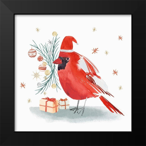 Red Cardinal II Black Modern Wood Framed Art Print by PI Studio