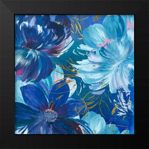 Midnight Floral II Black Modern Wood Framed Art Print by Jensen, Asia