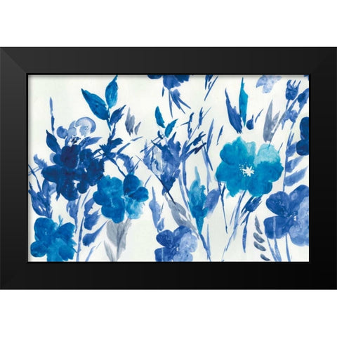 Blue Meadow Black Modern Wood Framed Art Print by Jensen, Asia