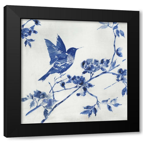 Porcelain Hummingbird Black Modern Wood Framed Art Print by Jensen, Asia