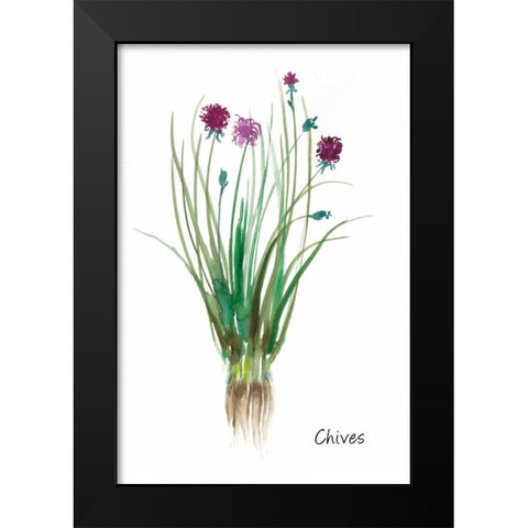 Chives Black Modern Wood Framed Art Print by Jensen, Asia