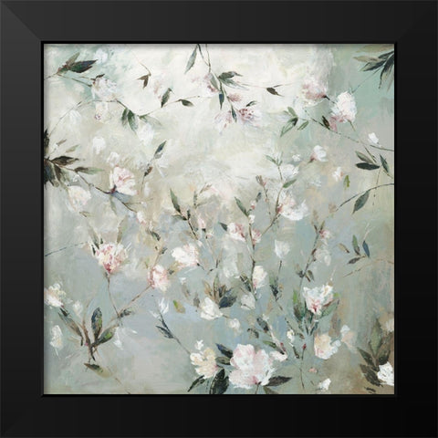 Linen Floral Black Modern Wood Framed Art Print by Jensen, Asia