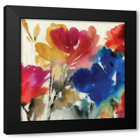 Watercolour Florals I Black Modern Wood Framed Art Print with Double Matting by Jensen, Asia
