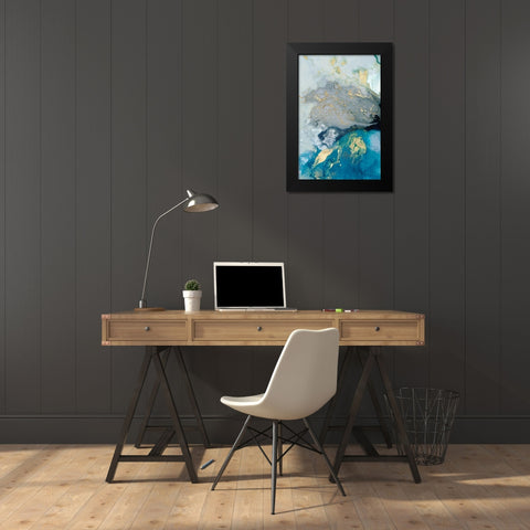 Ocean Splash I Black Modern Wood Framed Art Print by PI Galerie
