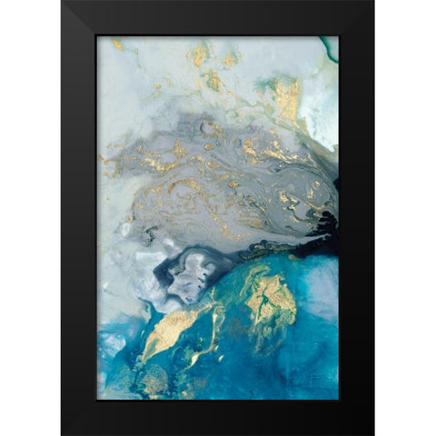 Ocean Splash I Black Modern Wood Framed Art Print by PI Galerie