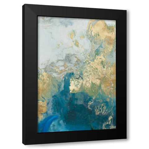 Ocean Splash II Black Modern Wood Framed Art Print with Double Matting by PI Galerie