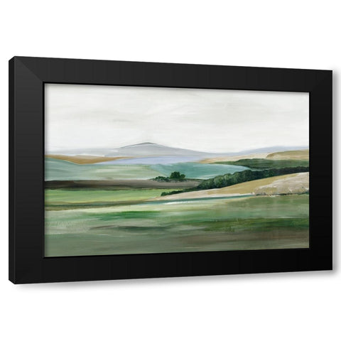 Green Hillside Horizon Black Modern Wood Framed Art Print with Double Matting by Pearce, Allison