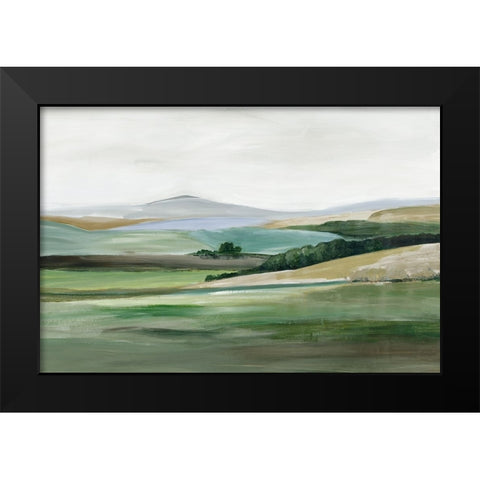 Green Hillside Horizon Black Modern Wood Framed Art Print by Pearce, Allison
