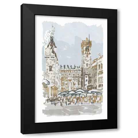 Cafe Square Black Modern Wood Framed Art Print by Stellar Design Studio